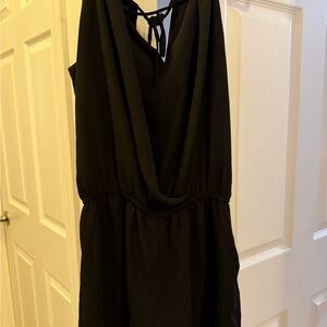 Aqua Black Backless Dress